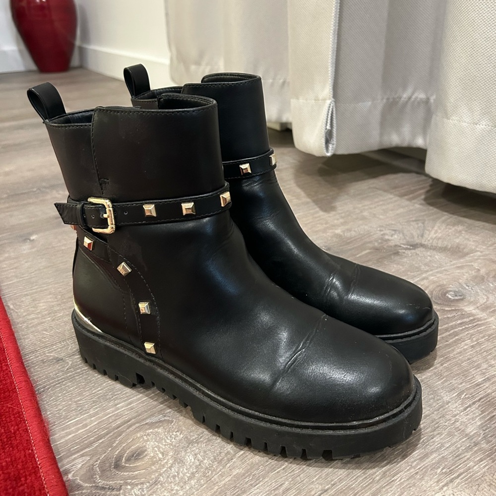 Guess Black Studded Ankle Booties